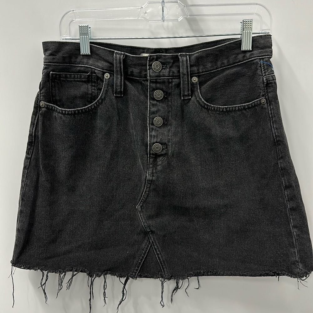 Madewell rigid denim A line mini skirt